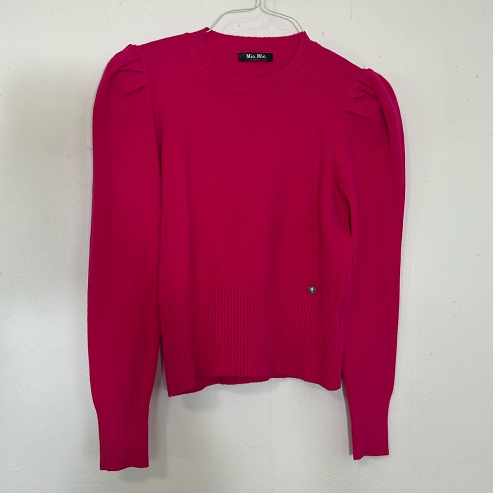 Mio Mio Puff Sleeve Pink Sweater Size Small